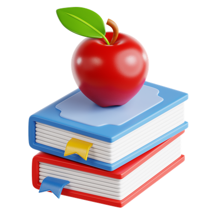 Book and Apple  3D Icon