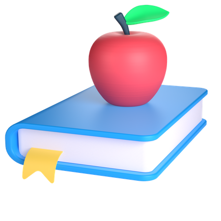 Book and Apple  3D Icon