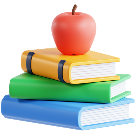 Book and Apple  3D Icon