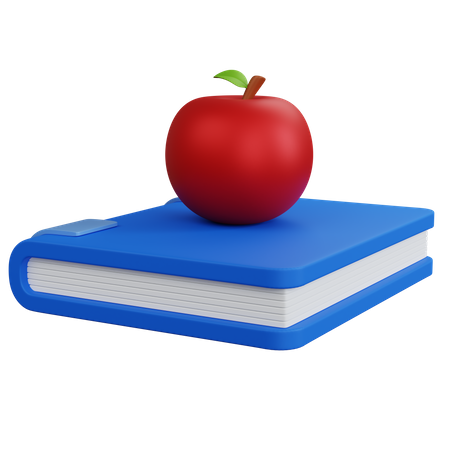 Book And Apple 3D Icon