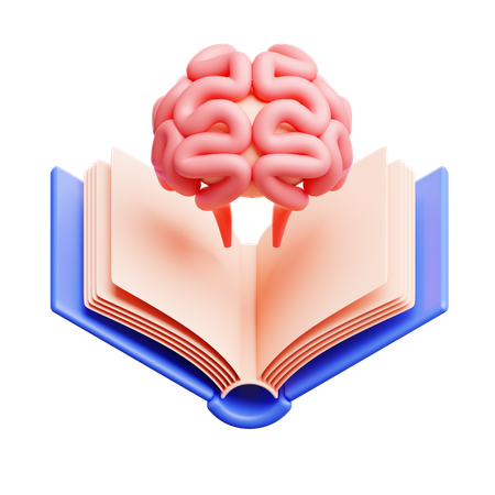 Book And Brain  3D Icon