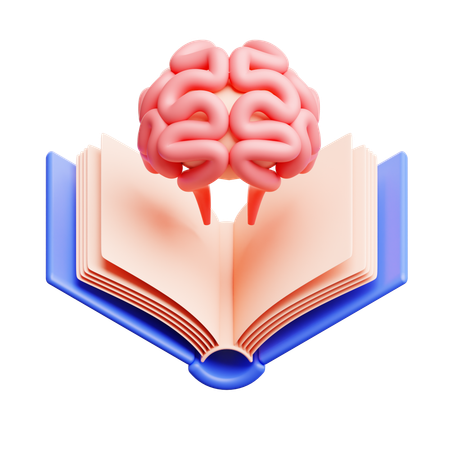 Book And Brain  3D Icon