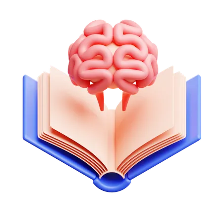 Book And Brain  3D Icon