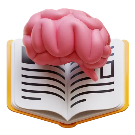 Book and Brain 3D Illustration
