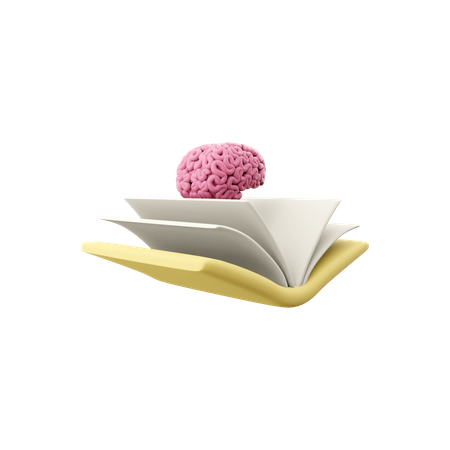 Book And Brain 3D Icon