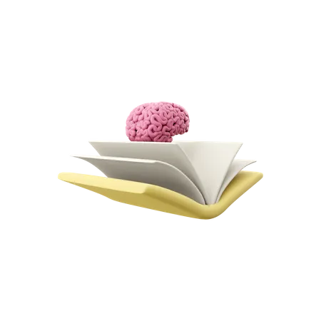 Book And Brain 3D Icon