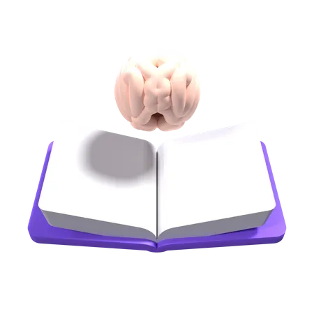 Book And Brain  3D Icon