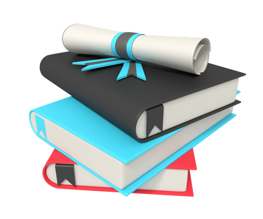 Book And Certificate  3D Icon