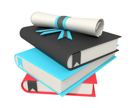Book Learning School And Certificate 3D Icon