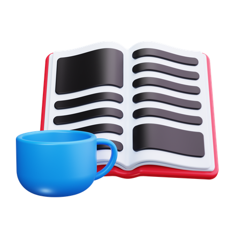 Book And Coffee  3D Icon