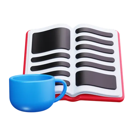 Book And Coffee  3D Icon