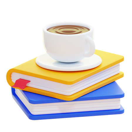 BOOK AND COFFEE CUP  3D Icon