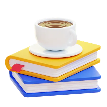 BOOK AND COFFEE CUP  3D Icon