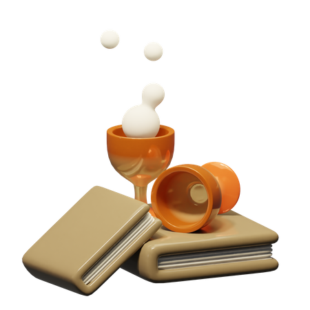 Book And Glass  3D Icon