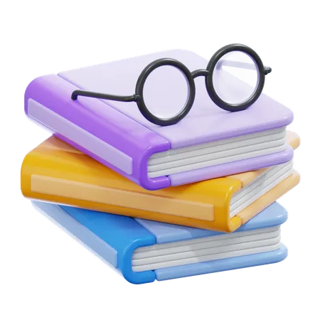 Book And Glasses  3D Icon