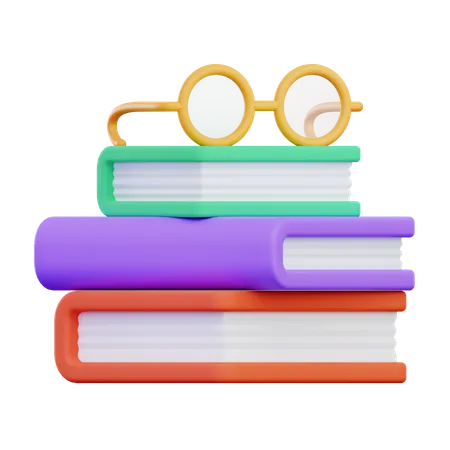 Book And Glasses  3D Icon