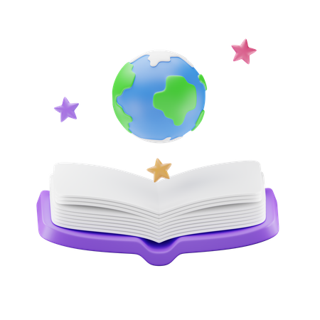 Book And Globe  3D Icon
