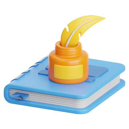 Book And Inkwell  3D Icon
