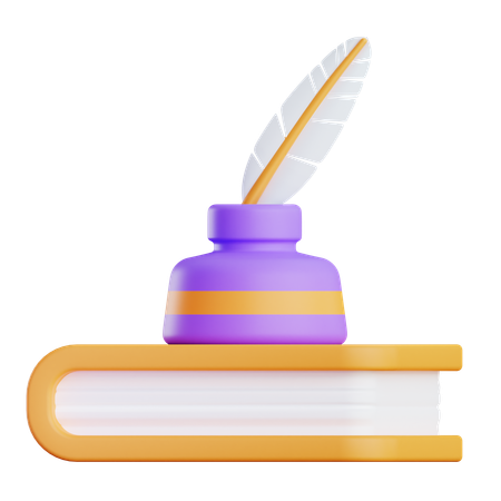 Book And Inkwell  3D Icon