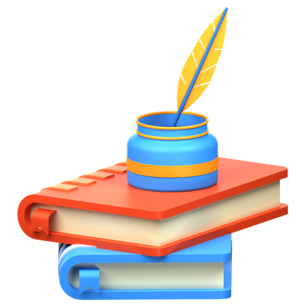 Book And Inkwell  3D Icon