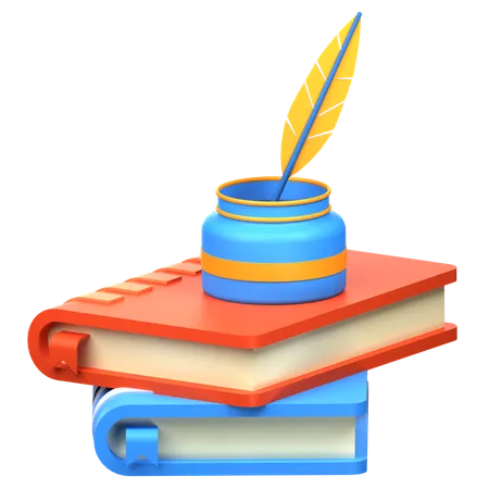 Book And Inkwell  3D Icon