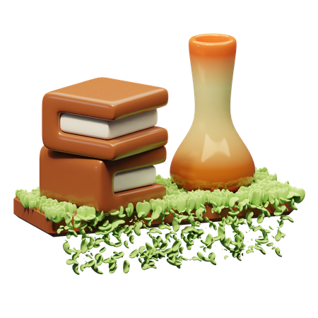 Book And Jar  3D Icon