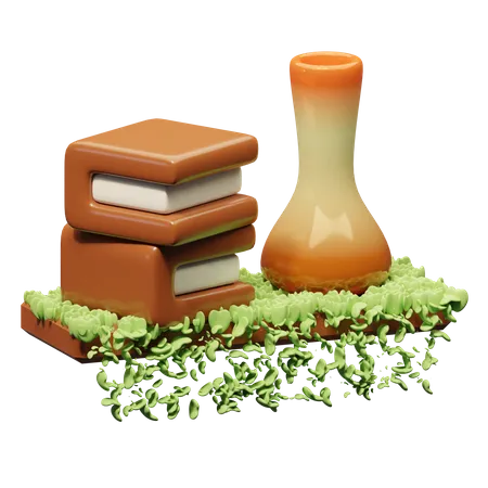 Book And Jar  3D Icon