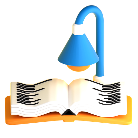 Book And Lamp  3D Icon