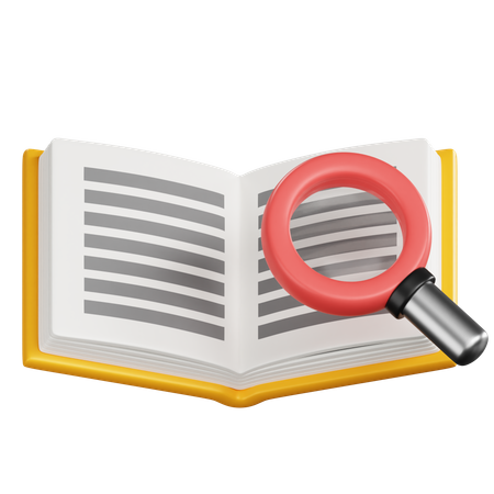 Book And Magnifier 3D Icon