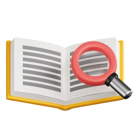 Book And Magnifier 3D Icon
