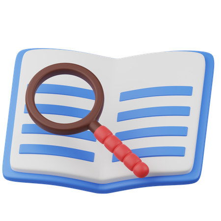 Book And Magnifier  3D Icon