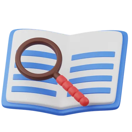 Book And Magnifier  3D Icon