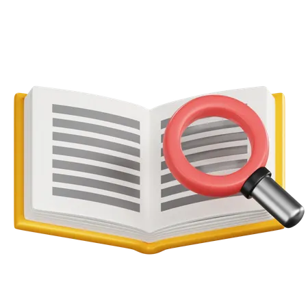 Book And Magnifying Glass  3D Icon