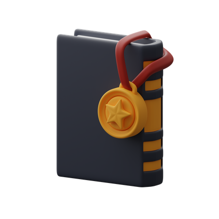 Book and medal  3D Icon