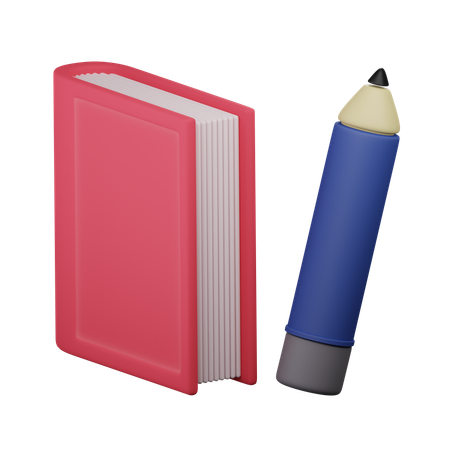Book and Pencil  3D Icon