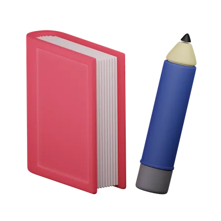 Book and Pencil  3D Icon