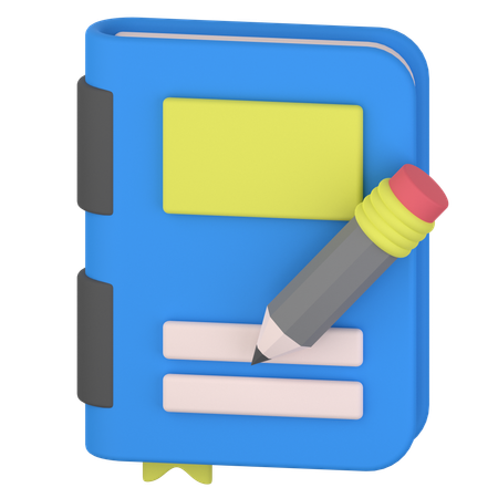 Book And Pencil  3D Icon