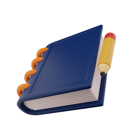 Book And Pencil  3D Icon