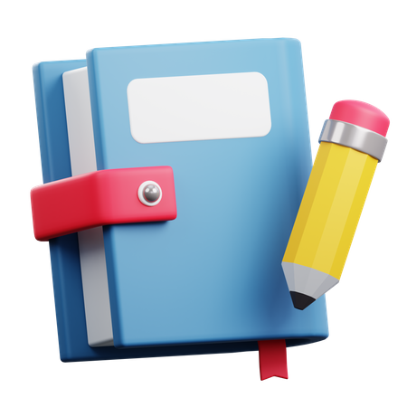 Book And Pencil  3D Icon