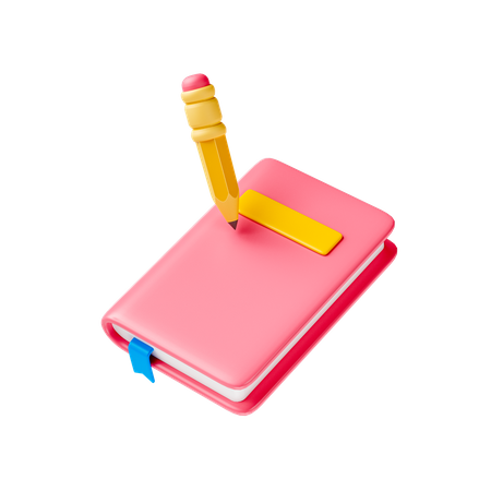 Book And Pencil  3D Icon