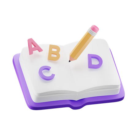 Book And Pencil  3D Icon