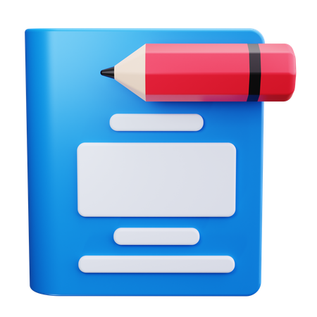 Book And Pencil  3D Icon