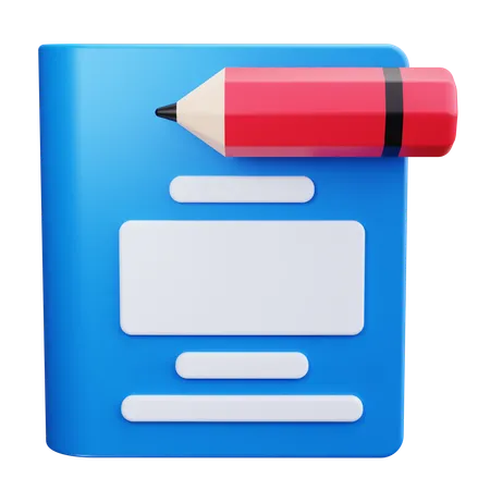 Book And Pencil  3D Icon