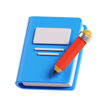 Book And Pencil 3D Icon