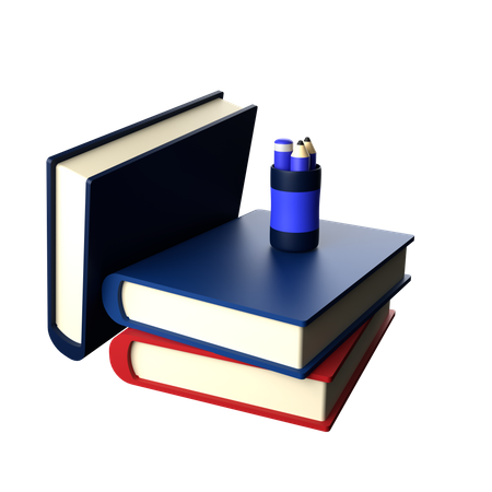 Book And Pencil Holder  3D Icon