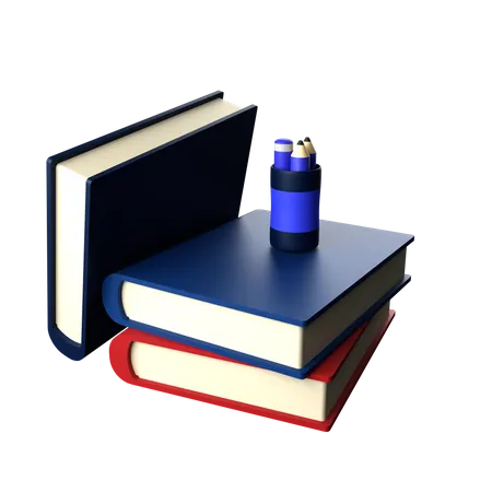 Book And Pencil Holder  3D Icon