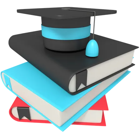 Book Learning School And Graduation Hat 3D Icon