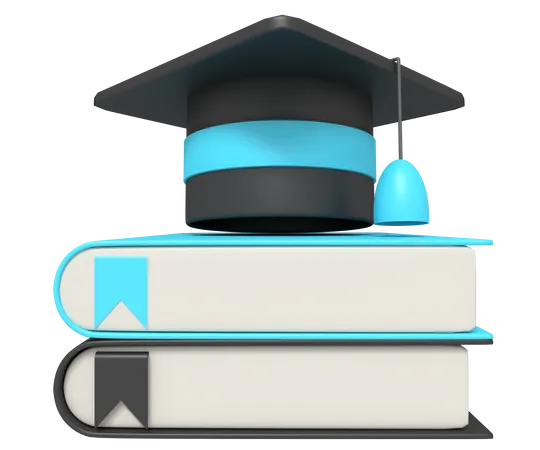 Book Learning School And Graduation Hat 3D Icon