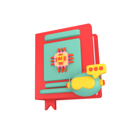 Book Artificial Intelligence  3D Icon