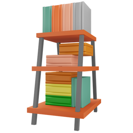 Book Case And Book  3D Icon